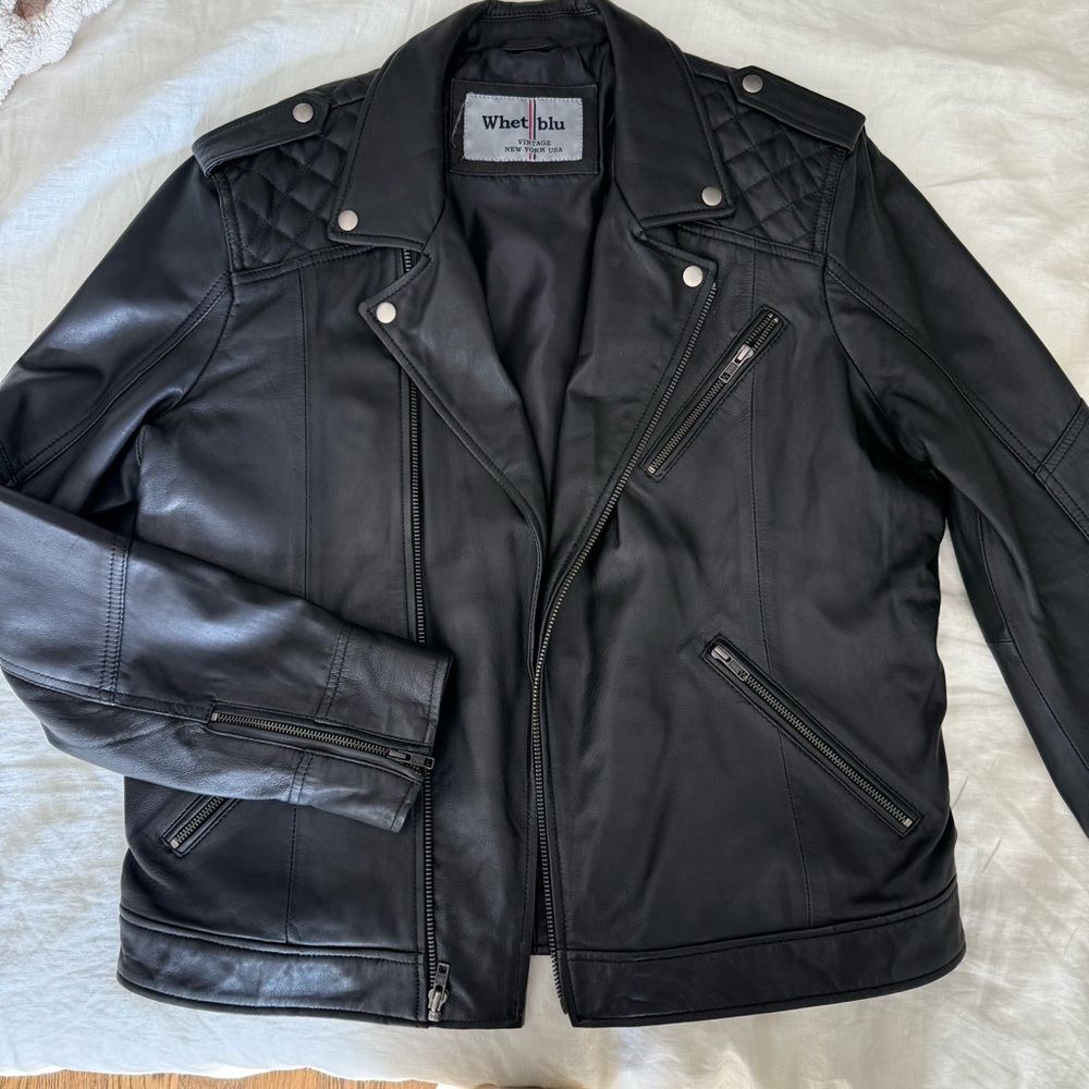Whet Blu Men’s Genuine Leather Moto Jacket